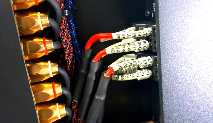 Wiring loom laid into a vehicle during an Auto Obsessions electronics install
