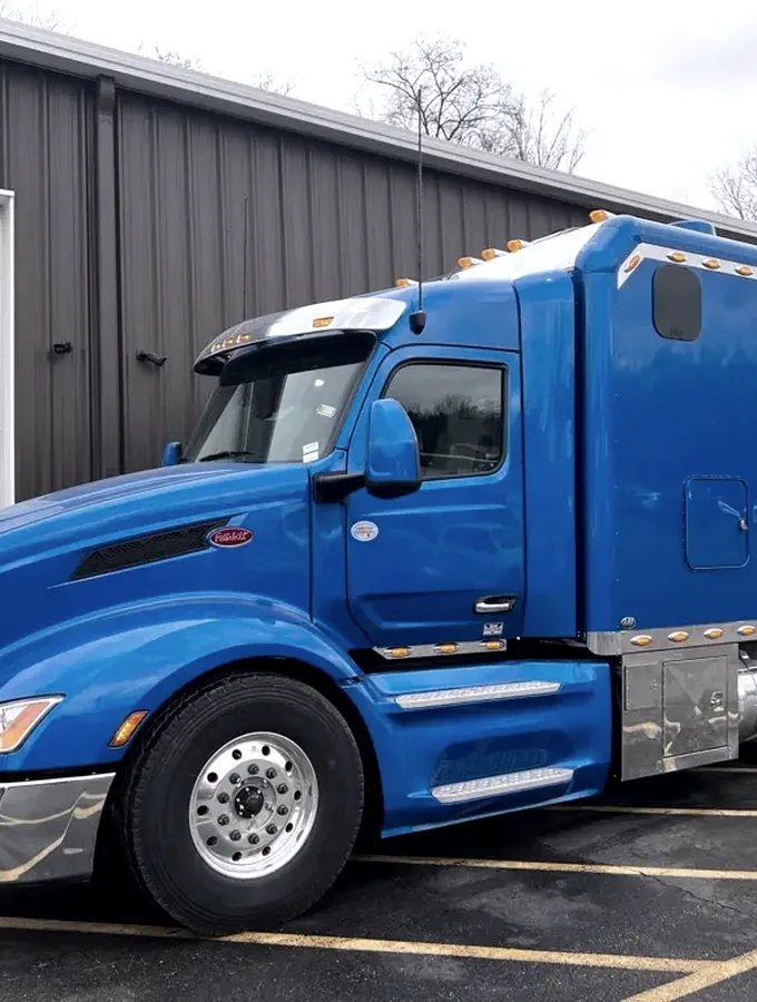 Commercial tractor unit at the Auto Obsessions shop